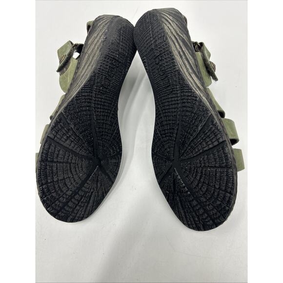 BORN Kates GREEN leather open toe strap sandals wedge heels women Size 8 EU 39 - Picture 10 of 10